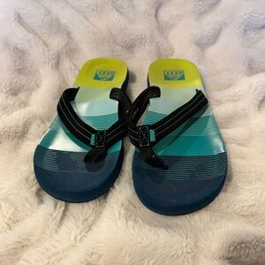 ****sold****Reef Youth Boy's Ahi Slip On Comfort Flip Flop Sandals Aqua